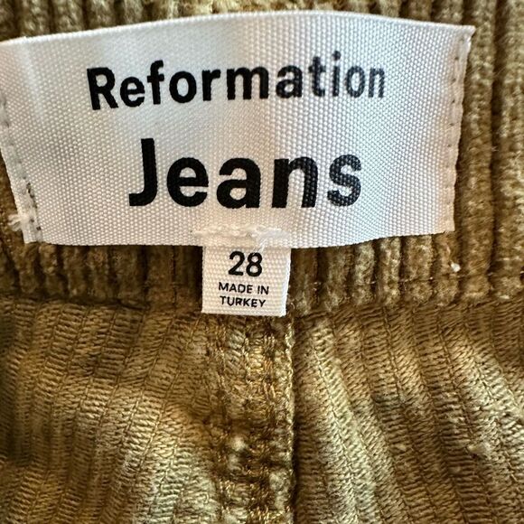 Reformation Cynthia button fly high rise corduroy straight leg pants - Picture 4 of 5